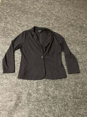 Worthington Knit One-Button Blazer Jacket Womens Size Large Black